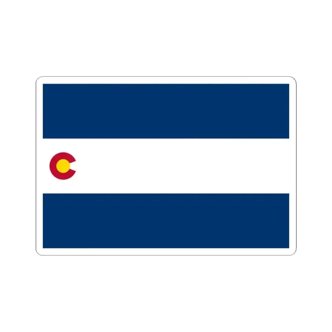 Flag of Colorado 1911-1929 (United States) STICKER Vinyl Kiss-Cut Decal 2 Inch White - The Sticker Space