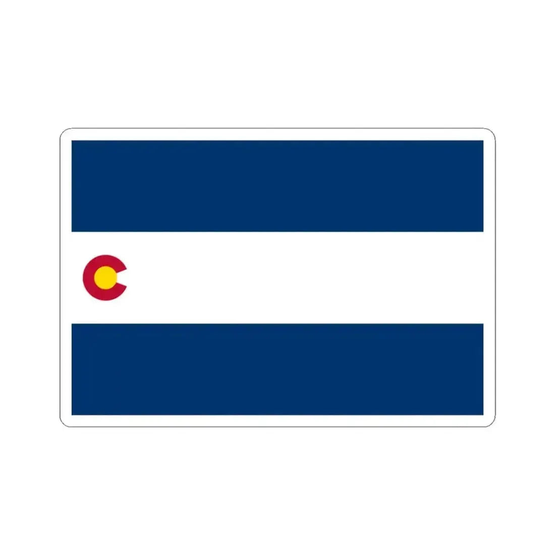 Flag of Colorado 1911-1929 (United States) STICKER Vinyl Kiss-Cut Decal 3 Inch White - The Sticker Space