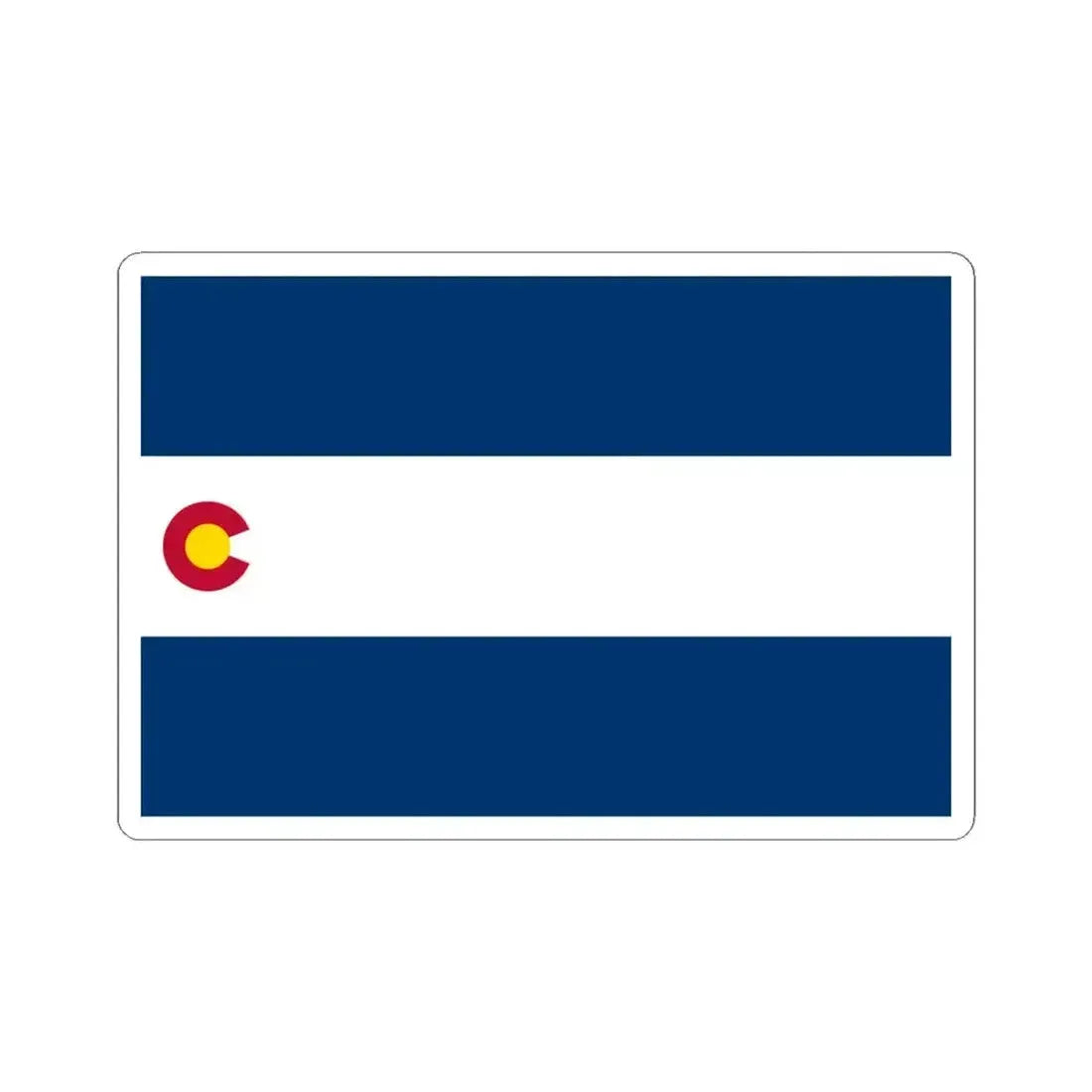 Flag of Colorado 1911-1929 (United States) STICKER Vinyl Kiss-Cut Decal 4 Inch White - The Sticker Space