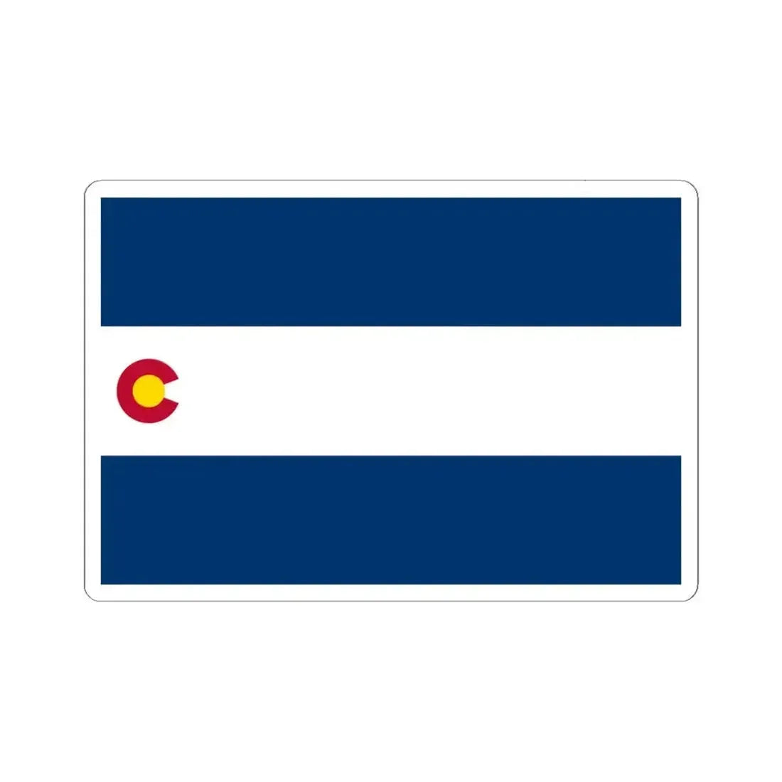 Flag of Colorado 1911-1929 (United States) STICKER Vinyl Kiss-Cut Decal 6 Inch White - The Sticker Space