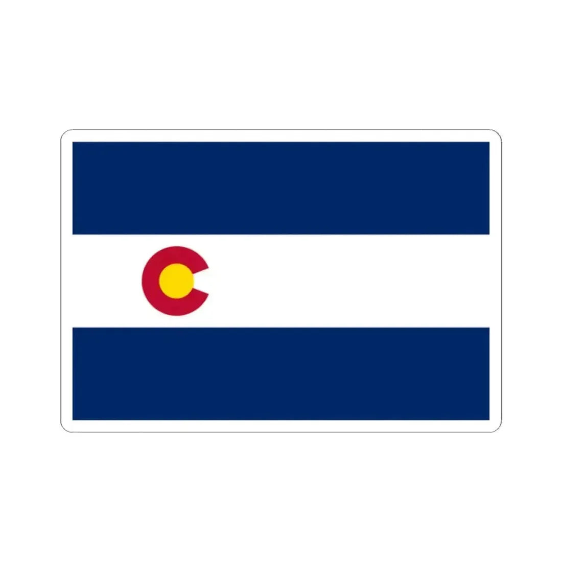 Flag of Colorado 1911-1964 (United States) STICKER Vinyl Kiss-Cut Decal 2 Inch White - The Sticker Space
