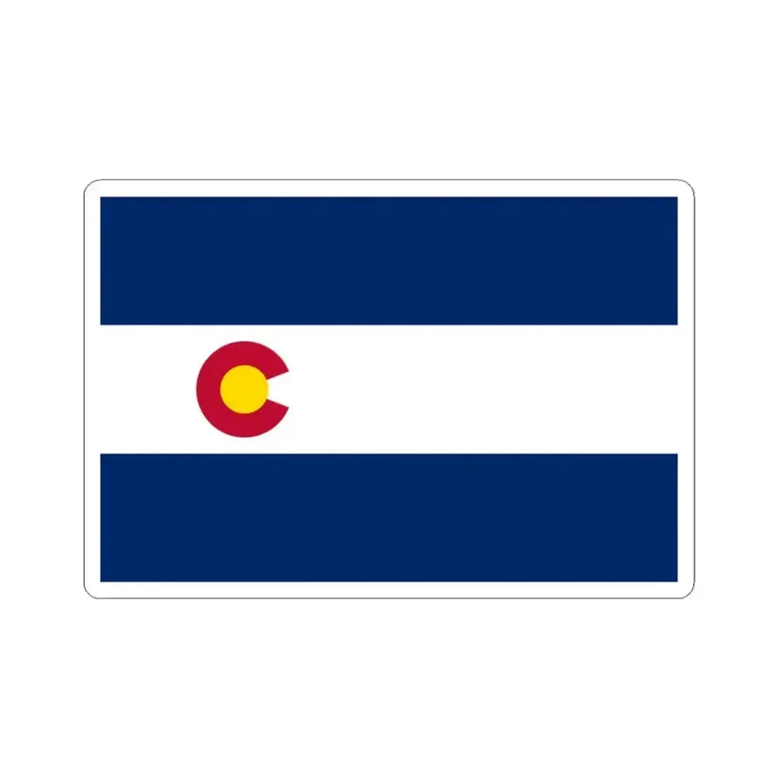 Flag of Colorado 1911-1964 (United States) STICKER Vinyl Kiss-Cut Decal 3 Inch White - The Sticker Space