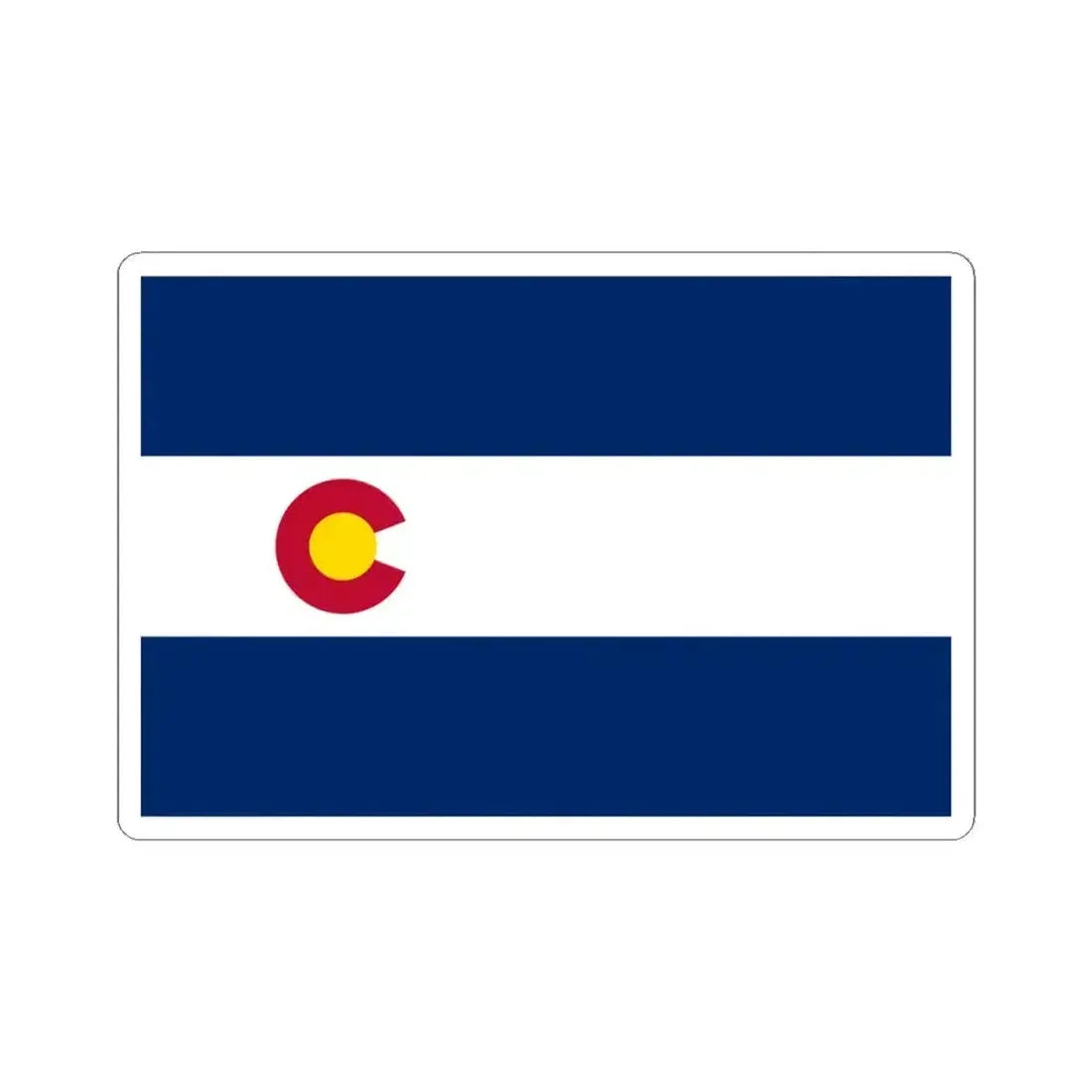 Flag of Colorado 1911-1964 (United States) STICKER Vinyl Kiss-Cut Decal 4 Inch White - The Sticker Space