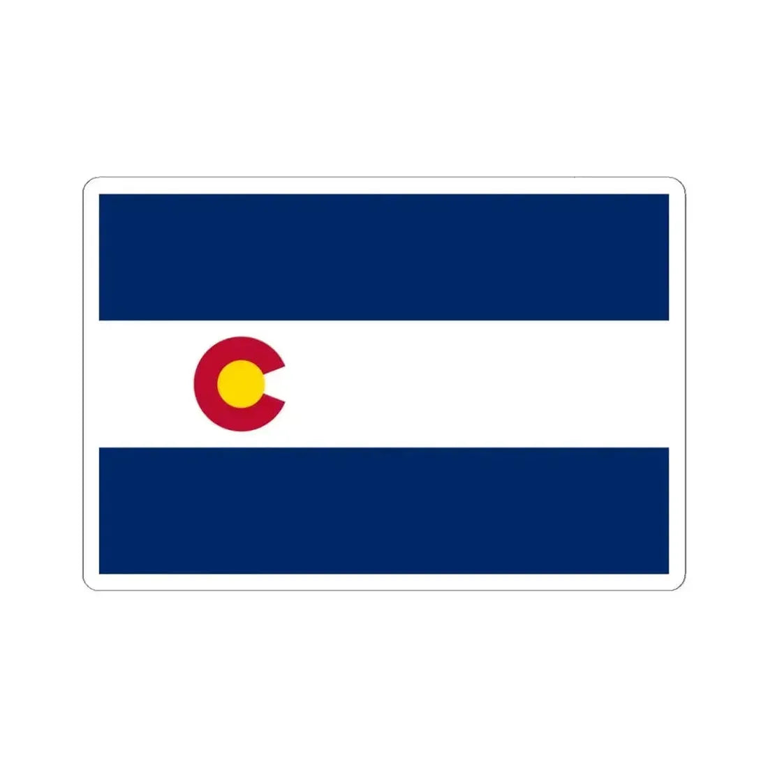 Flag of Colorado 1911-1964 (United States) STICKER Vinyl Kiss-Cut Decal 6 Inch White - The Sticker Space