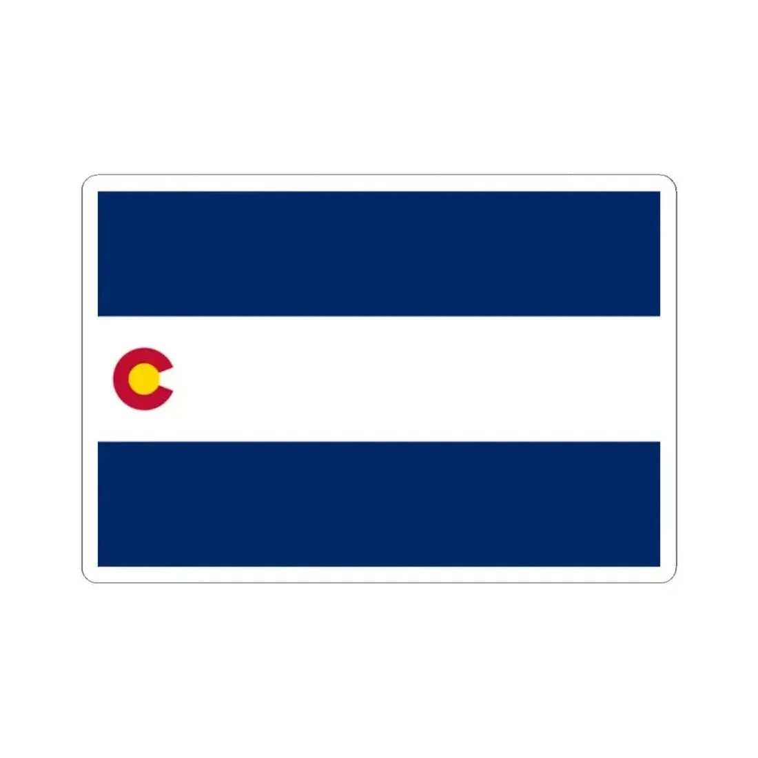 Flag of Colorado 1911-1964 variant (United States) STICKER Vinyl Kiss-Cut Decal 2 Inch White - The Sticker Space