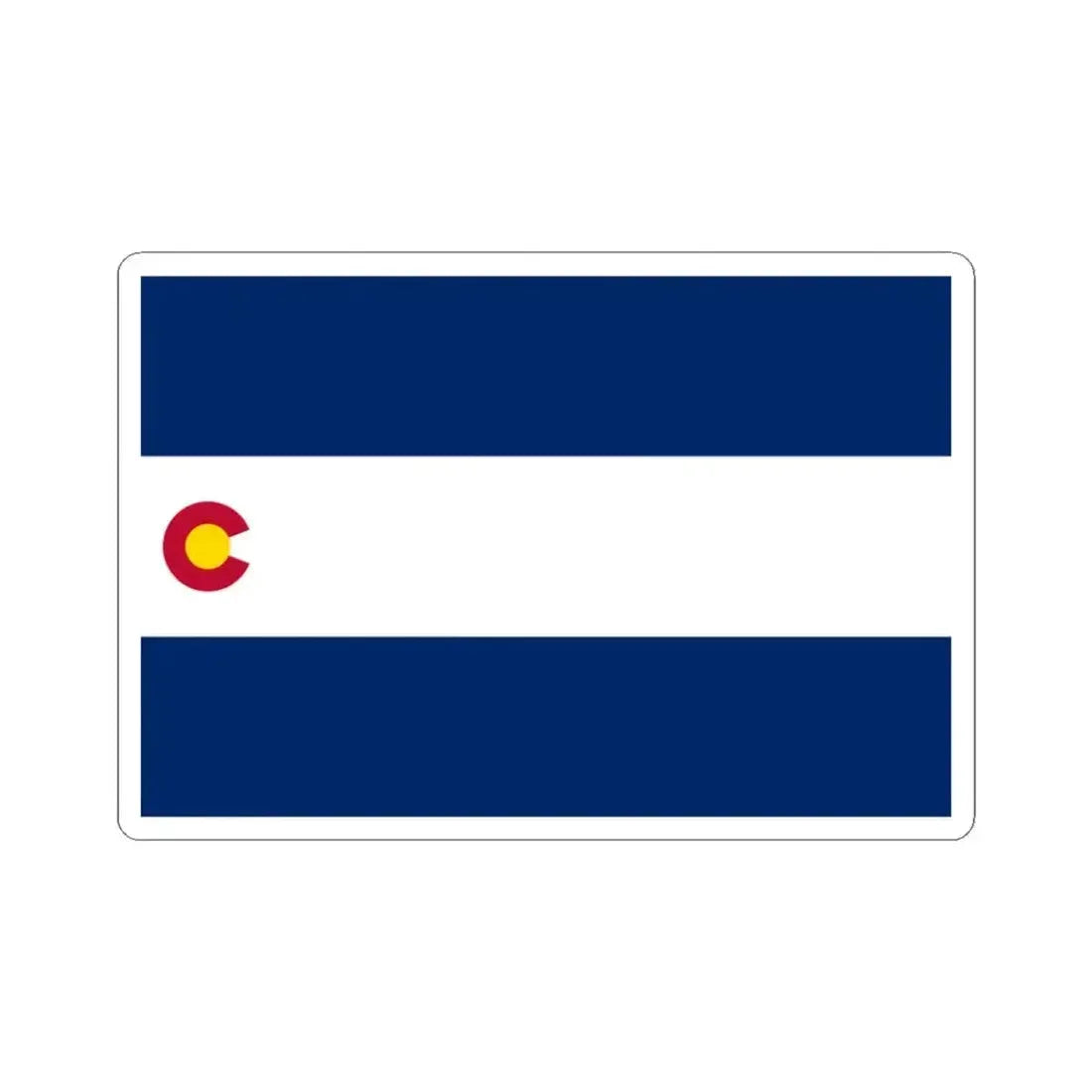 Flag of Colorado 1911-1964 variant (United States) STICKER Vinyl Kiss-Cut Decal 3 Inch White - The Sticker Space