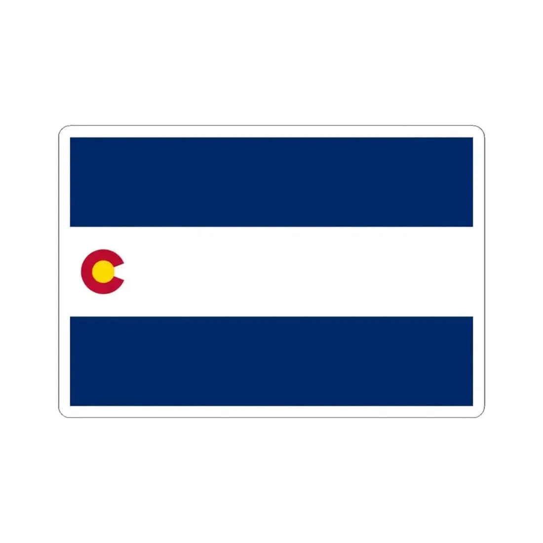 Flag of Colorado 1911-1964 variant (United States) STICKER Vinyl Kiss-Cut Decal 4 Inch White - The Sticker Space