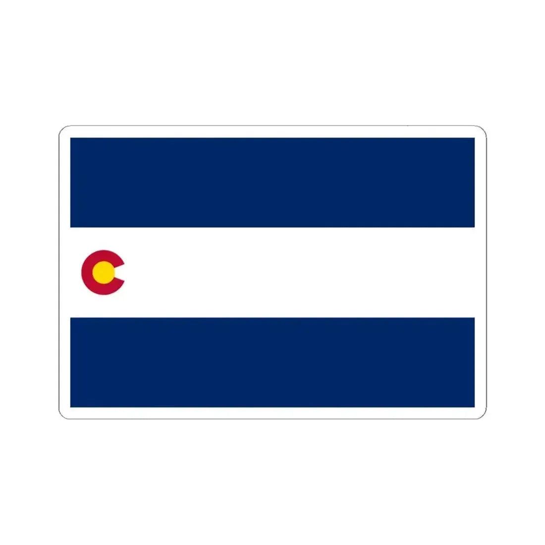 Flag of Colorado 1911-1964 variant (United States) STICKER Vinyl Kiss-Cut Decal 6 Inch White - The Sticker Space