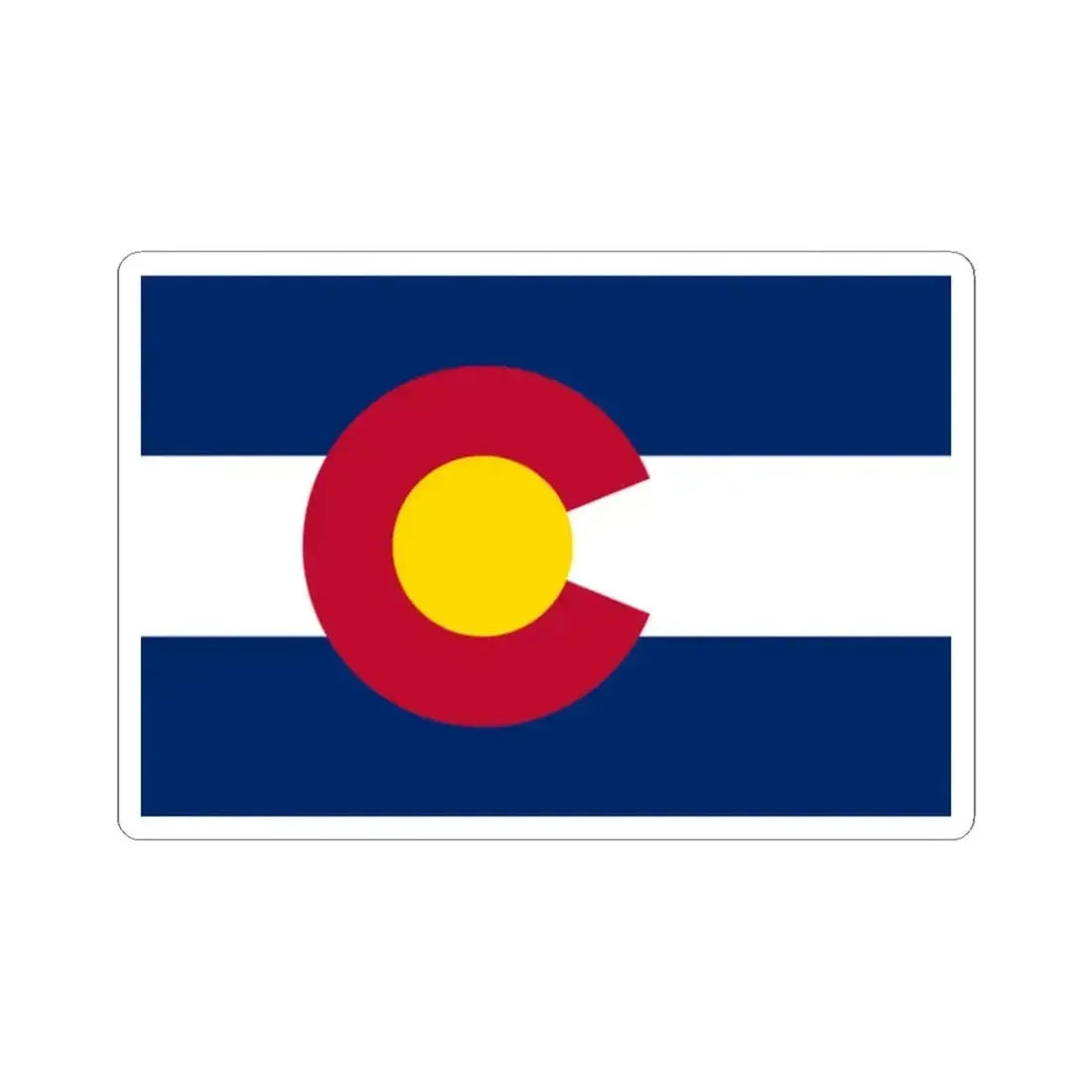 Flag of Colorado 3-2 (United States) STICKER Vinyl Kiss-Cut Decal 2 Inch White - The Sticker Space