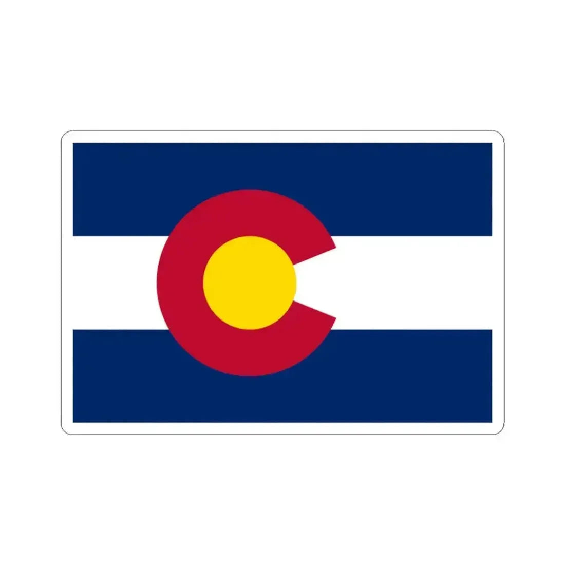 Flag of Colorado 3-2 (United States) STICKER Vinyl Kiss-Cut Decal 3 Inch White - The Sticker Space