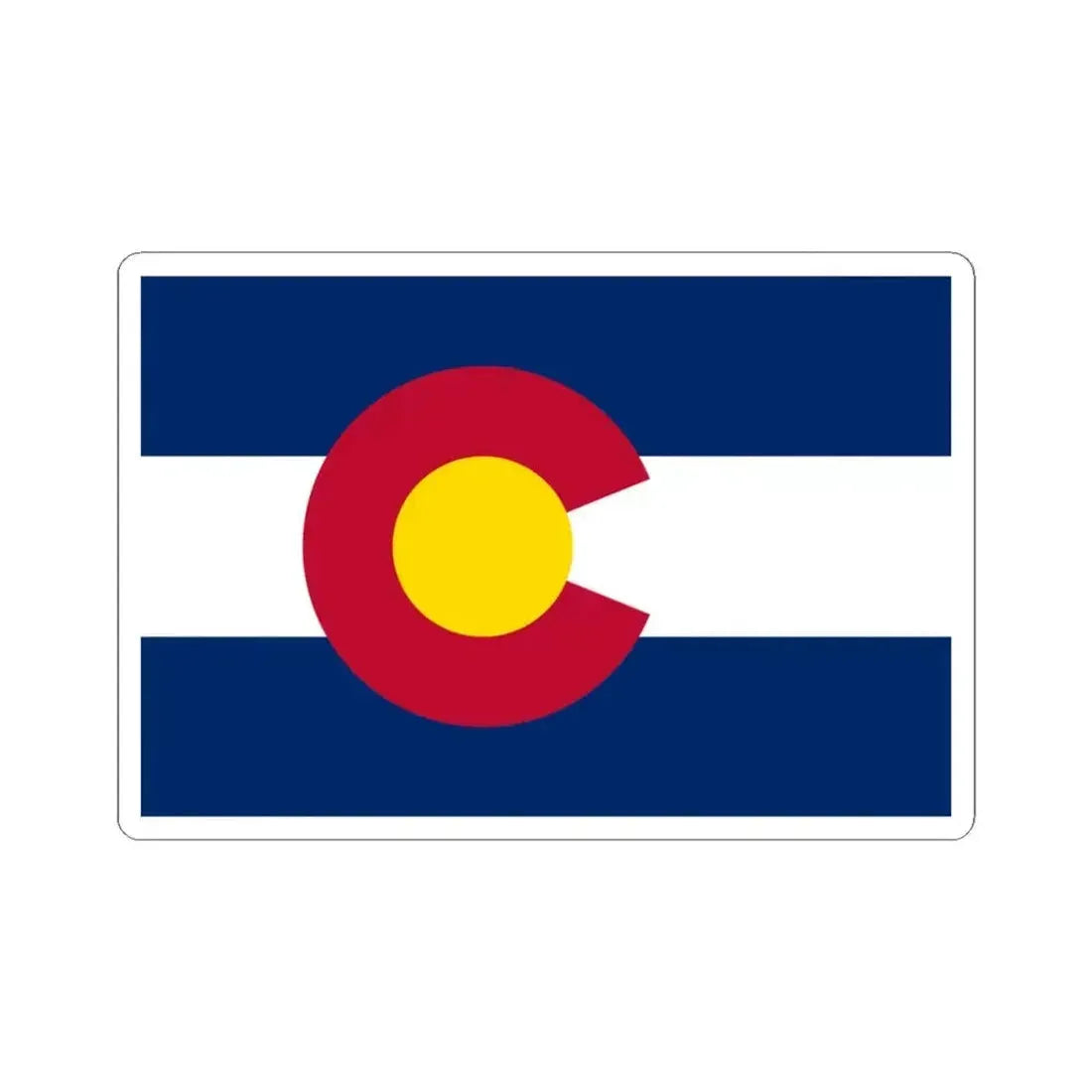 Flag of Colorado 3-2 (United States) STICKER Vinyl Kiss-Cut Decal 4 Inch White - The Sticker Space