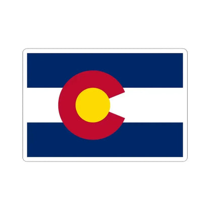 Flag of Colorado 3-2 (United States) STICKER Vinyl Kiss-Cut Decal 4 Inch White - The Sticker Space