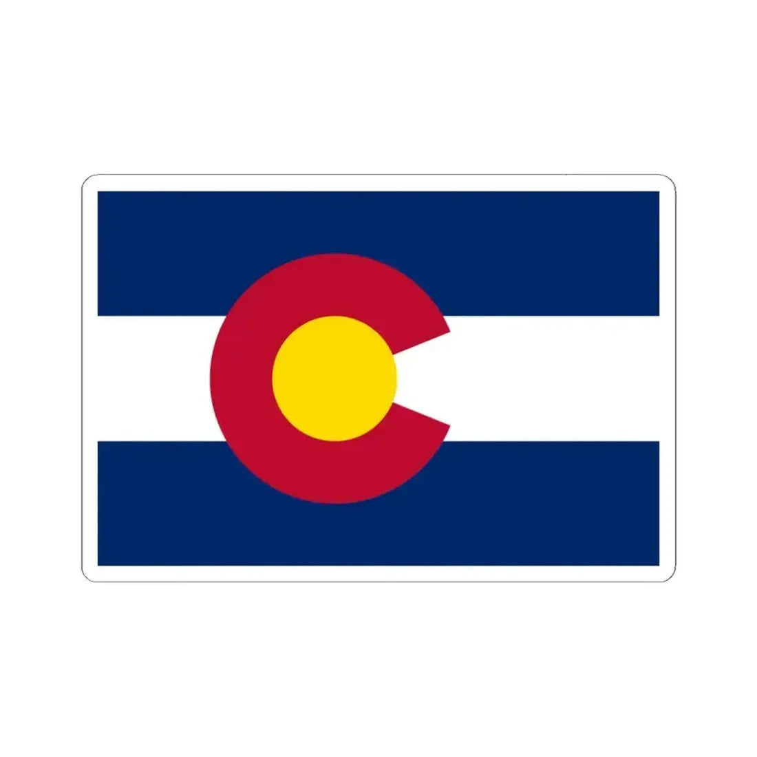 Flag of Colorado 3-2 (United States) STICKER Vinyl Kiss-Cut Decal 6 Inch White - The Sticker Space