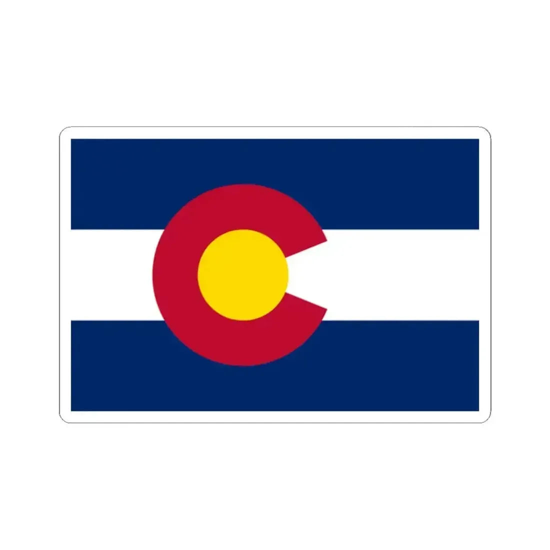Flag of Colorado (United States) STICKER Vinyl Kiss-Cut Decal 2 Inch White - The Sticker Space