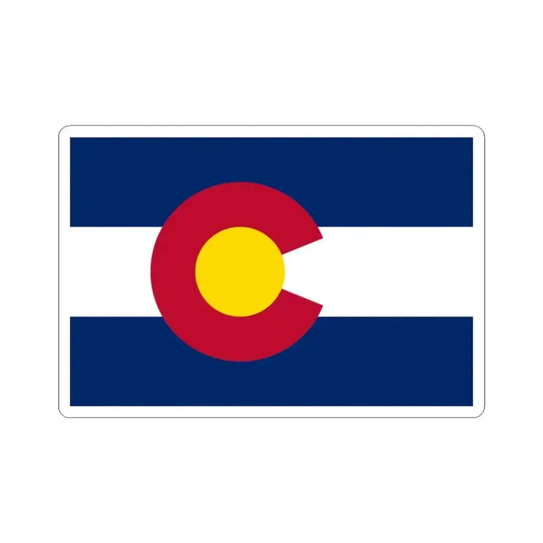 Flag of Colorado (United States) STICKER Vinyl Kiss-Cut Decal 3 Inch White - The Sticker Space