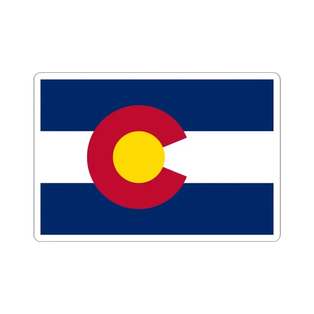 Flag of Colorado (United States) STICKER Vinyl Kiss-Cut Decal 4 Inch White - The Sticker Space