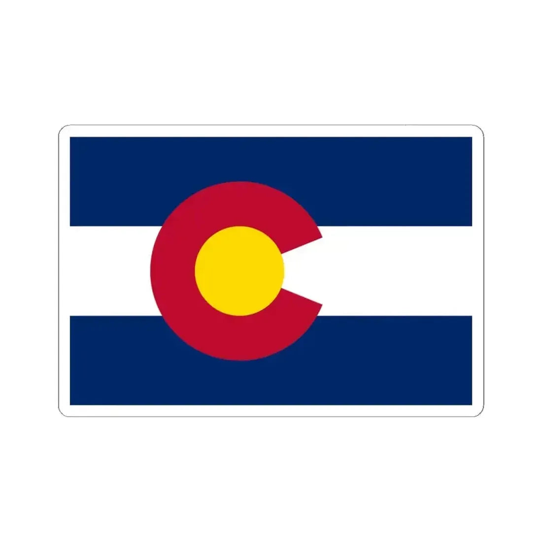 Flag of Colorado (United States) STICKER Vinyl Kiss-Cut Decal 6 Inch White - The Sticker Space
