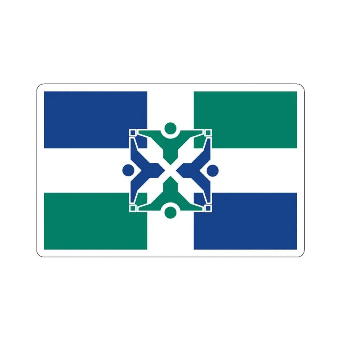 Flag of Columbia, Missouri - STICKER Vinyl Kiss-Cut Decal 3 Inch White - The Sticker Space