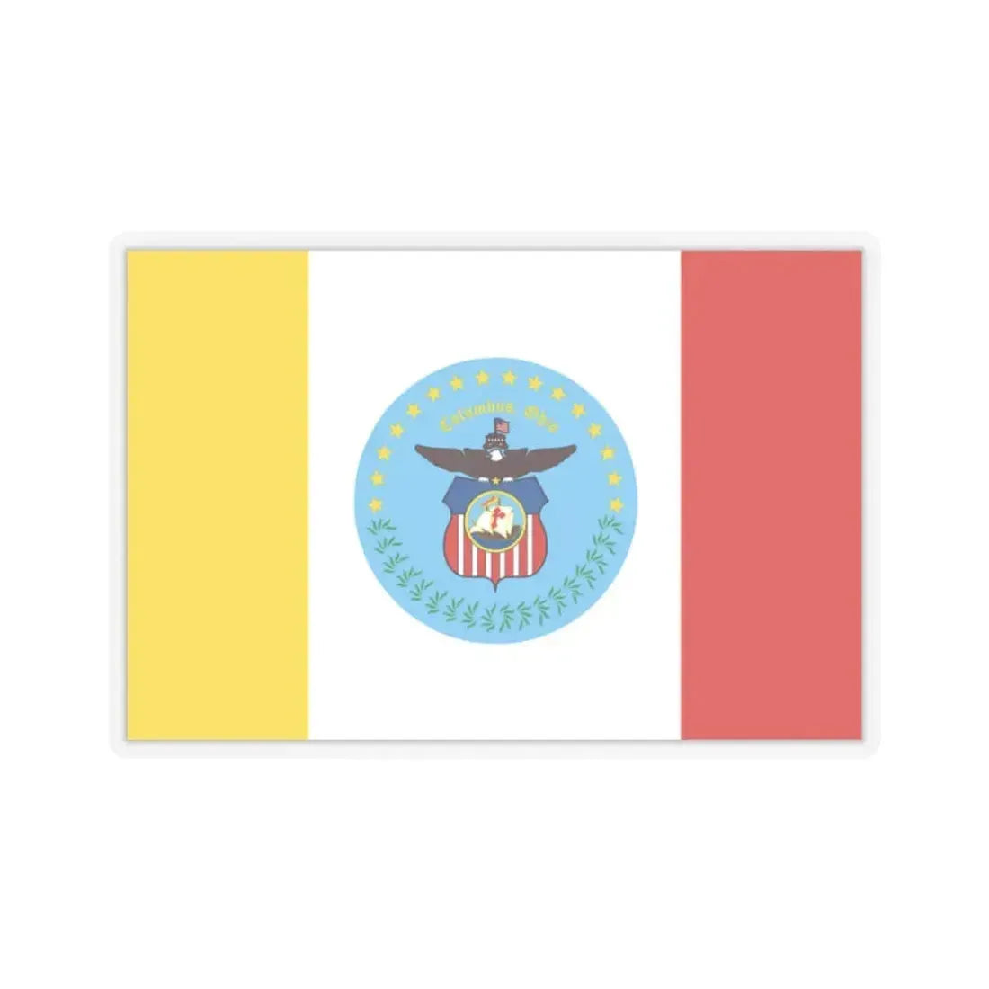 Flag of Columbus, Ohio - STICKER Vinyl Kiss-Cut Decal 2 Inch Transparent - The Sticker Space
