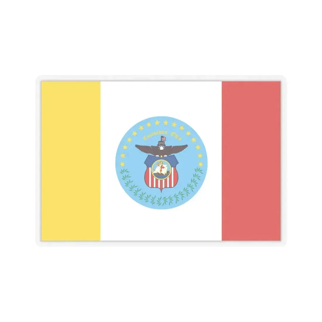 Flag of Columbus, Ohio - STICKER Vinyl Kiss-Cut Decal 3 Inch Transparent - The Sticker Space