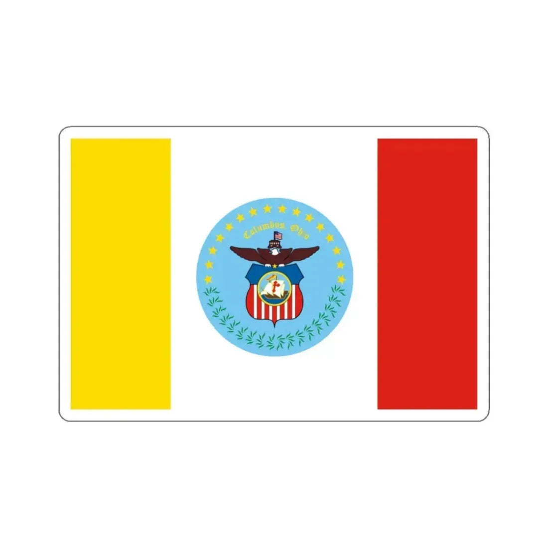 Flag of Columbus, Ohio - STICKER Vinyl Kiss-Cut Decal 3 Inch White - The Sticker Space