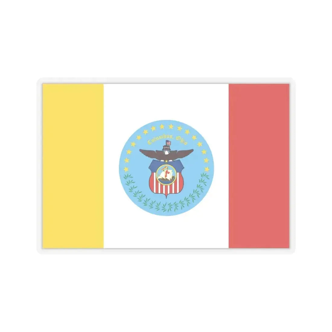 Flag of Columbus, Ohio - STICKER Vinyl Kiss-Cut Decal 4 Inch Transparent - The Sticker Space