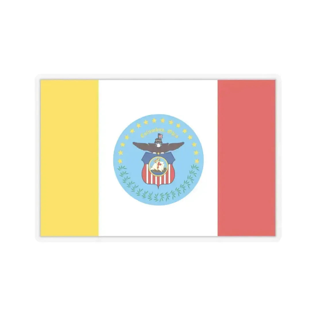 Flag of Columbus, Ohio - STICKER Vinyl Kiss-Cut Decal 6 Inch Transparent - The Sticker Space