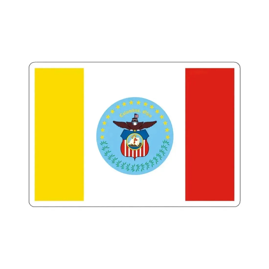Flag of Columbus, Ohio - STICKER Vinyl Kiss-Cut Decal 6 Inch White - The Sticker Space