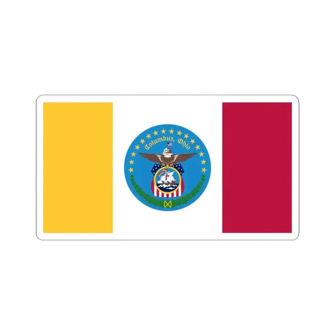 Flag of Columbus Ohio (United States) STICKER Vinyl Kiss-Cut Decal 3 Inch White - The Sticker Space
