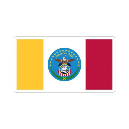 Flag of Columbus Ohio (United States) STICKER Vinyl Kiss-Cut Decal 4 Inch White - The Sticker Space