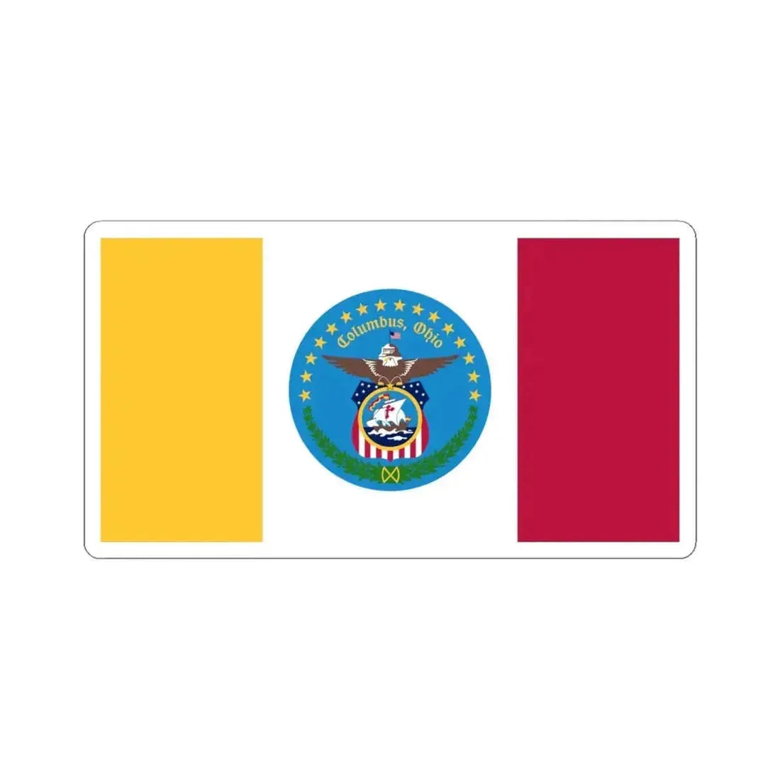 Flag of Columbus Ohio (United States) STICKER Vinyl Kiss-Cut Decal 6 Inch White - The Sticker Space