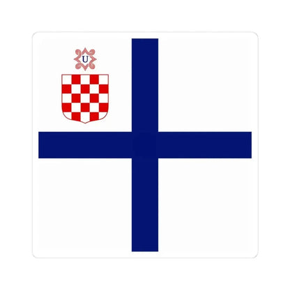 Flag of Commander of the Armed Forces in Independent State of Croatia (Croatia) STICKER Vinyl Kiss-Cut Decal 4 Inch White - The Sticker Space