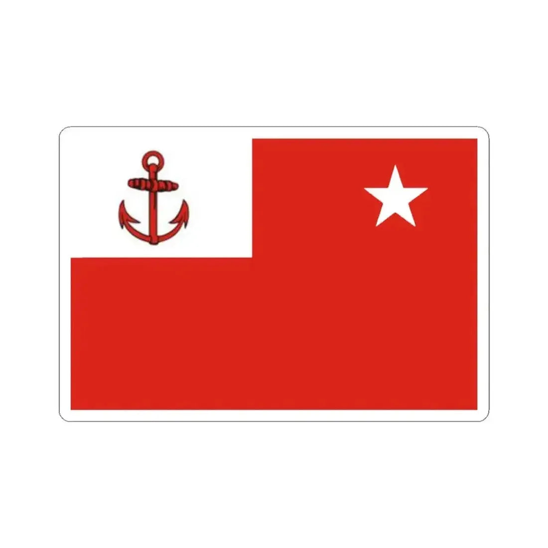 Flag of Commander of the Revolutionary Navy of Cuba (Cuba) STICKER Vinyl Kiss-Cut Decal 3 Inch White - The Sticker Space