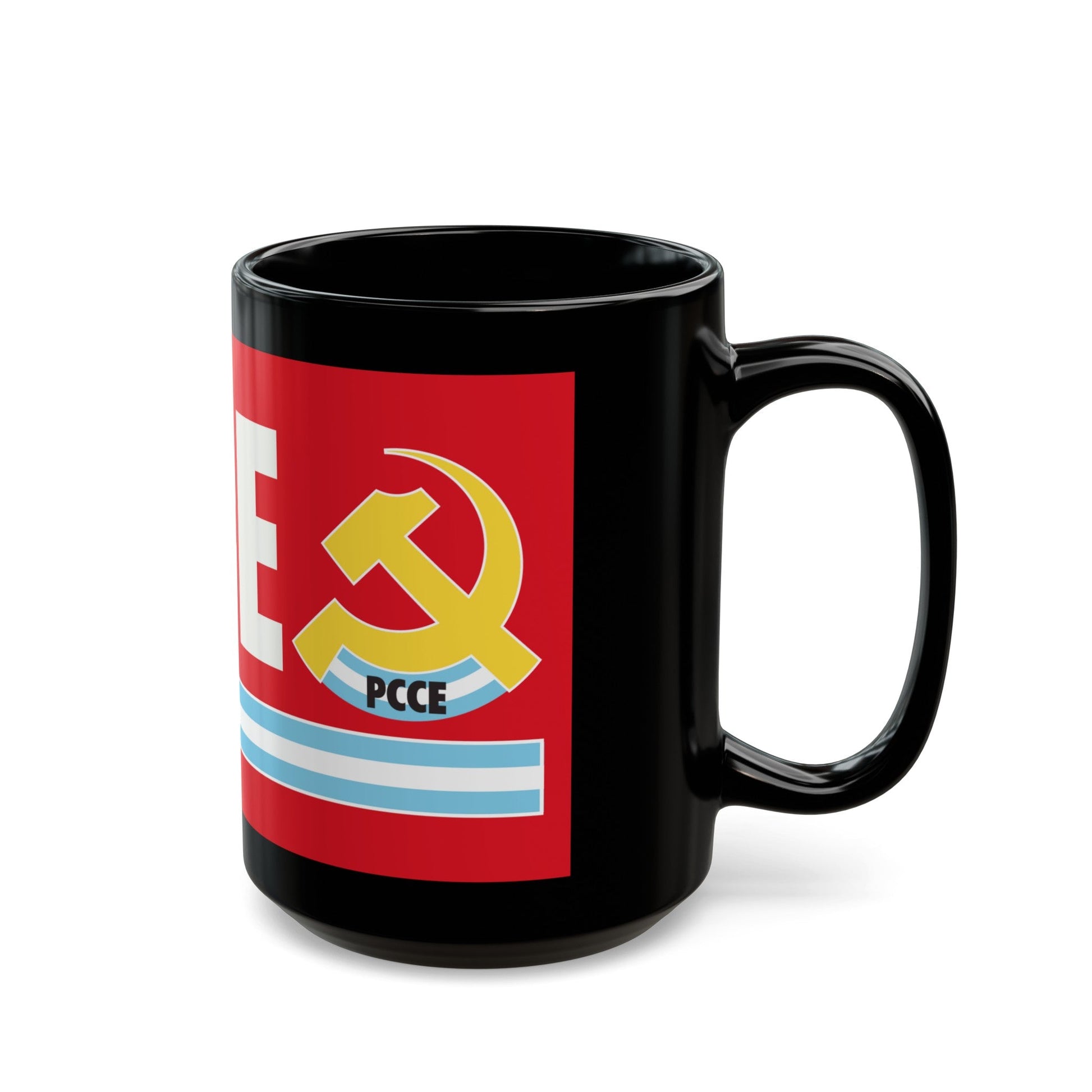 Flag of Communist Party Extraordinary Congress PCCE - Black Coffee Mug-The Sticker Space