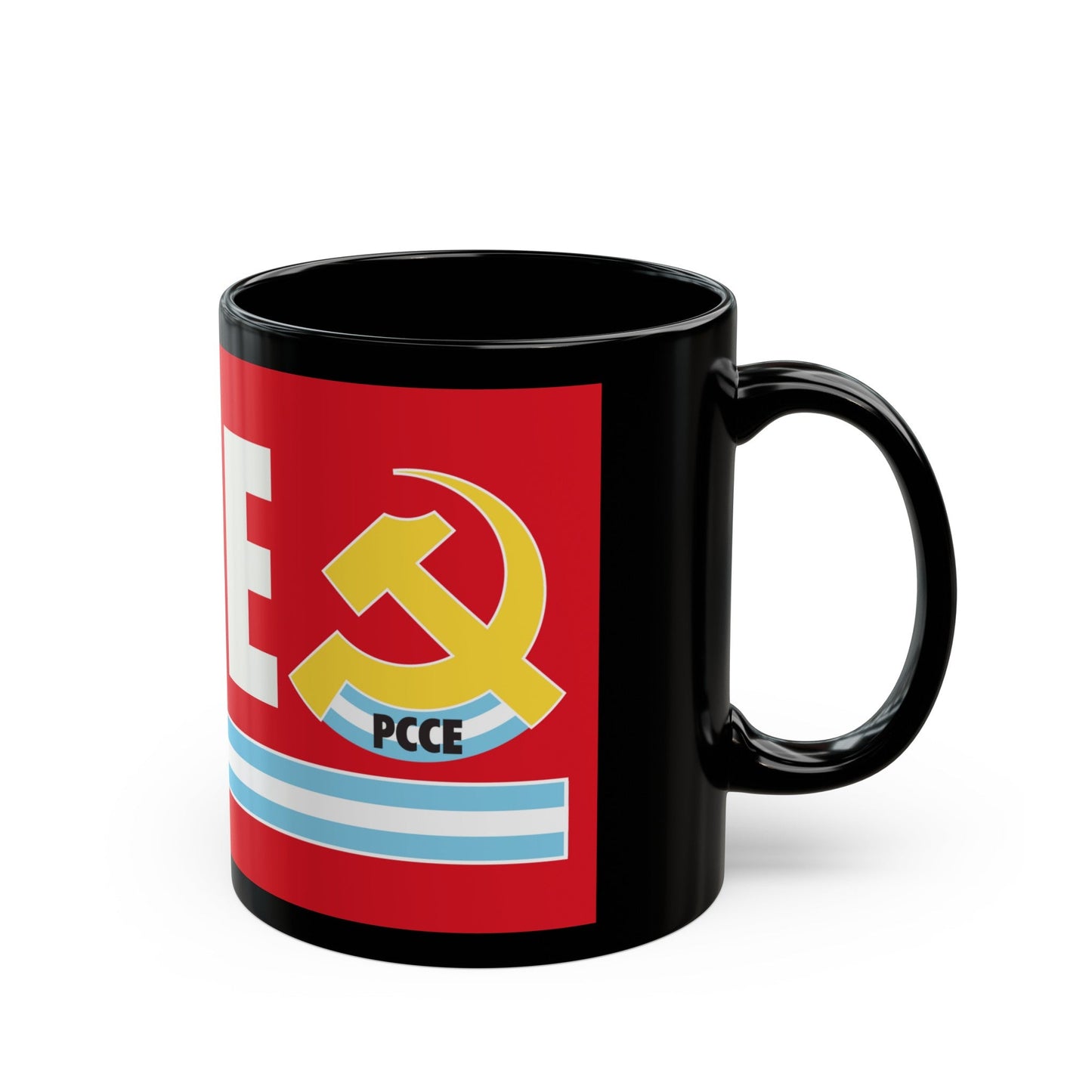 Flag of Communist Party Extraordinary Congress PCCE - Black Coffee Mug-The Sticker Space