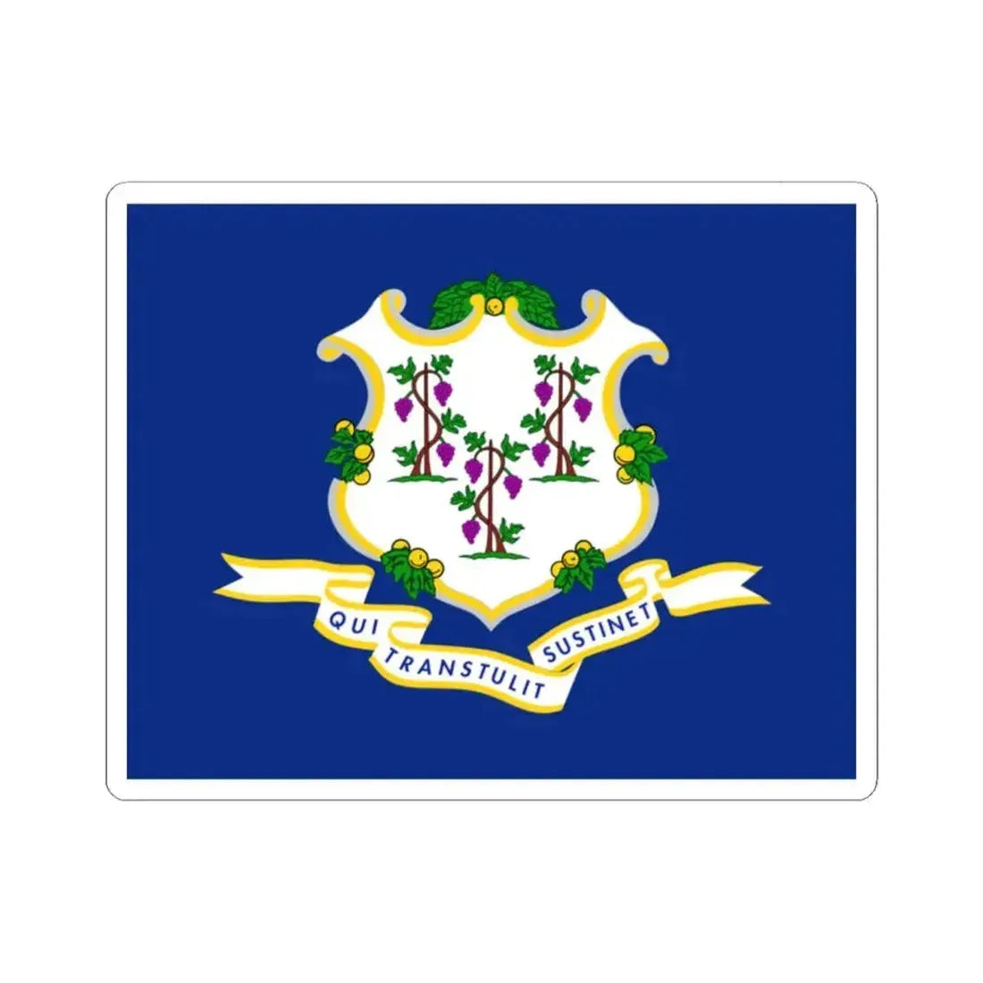 Flag of Connecticut (United States) STICKER Vinyl Kiss-Cut Decal 2 Inch White - The Sticker Space
