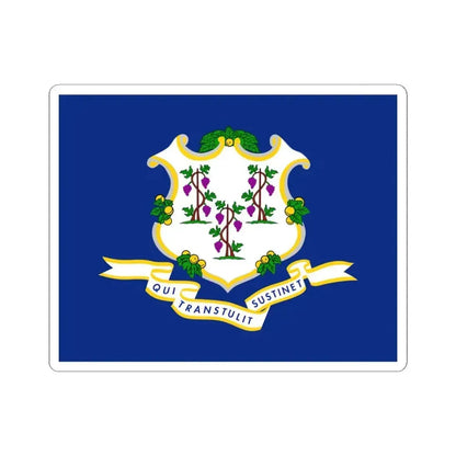 Flag of Connecticut (United States) STICKER Vinyl Kiss-Cut Decal 4 Inch White - The Sticker Space