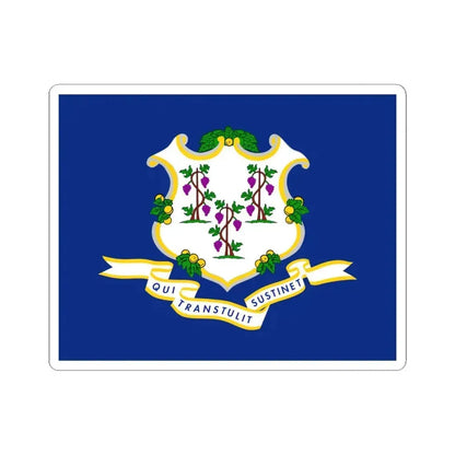 Flag of Connecticut (United States) STICKER Vinyl Kiss-Cut Decal 6 Inch White - The Sticker Space