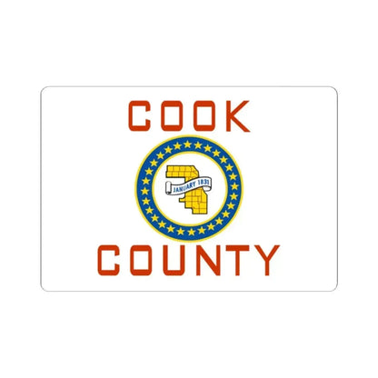 Flag of Cook County Illinois 1961-2022 (United States) STICKER Vinyl Kiss-Cut Decal 2 Inch White - The Sticker Space