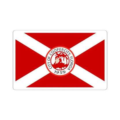 Flag of Cooper City Florida (United States) STICKER Vinyl Kiss-Cut Decal 2 Inch White - The Sticker Space