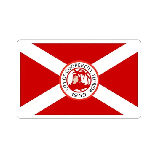 Flag of Cooper City Florida (United States) STICKER Vinyl Kiss-Cut Decal 2 Inch White - The Sticker Space