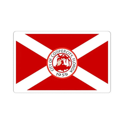 Flag of Cooper City Florida (United States) STICKER Vinyl Kiss-Cut Decal 3 Inch White - The Sticker Space