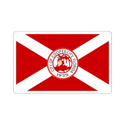 Flag of Cooper City Florida (United States) STICKER Vinyl Kiss-Cut Decal 4 Inch White - The Sticker Space