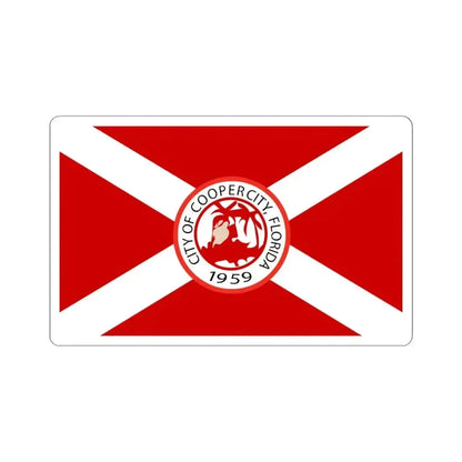 Flag of Cooper City Florida (United States) STICKER Vinyl Kiss-Cut Decal 6 Inch White - The Sticker Space