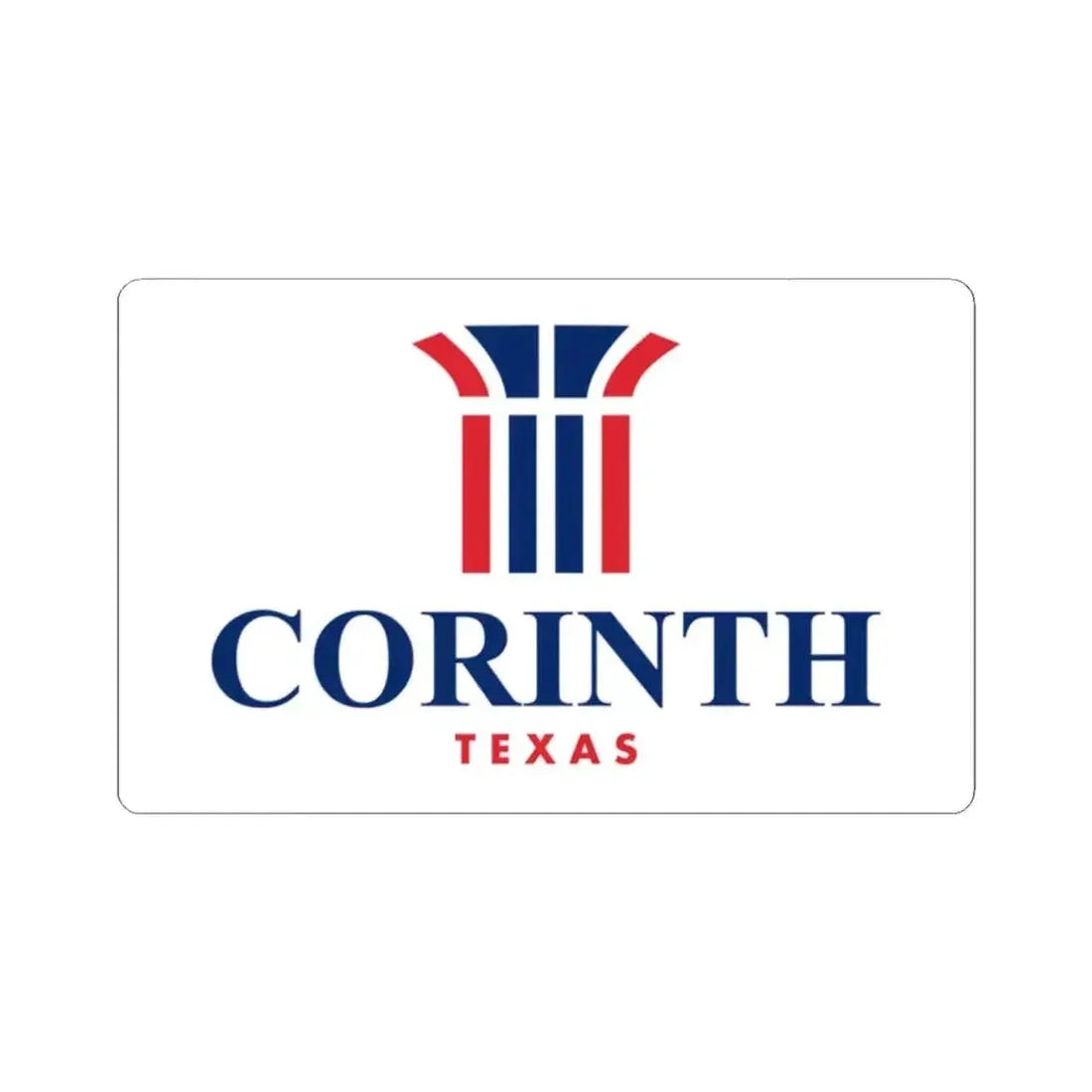 Flag of Corinth Texas (United States) STICKER Vinyl Kiss-Cut Decal 2 Inch White - The Sticker Space
