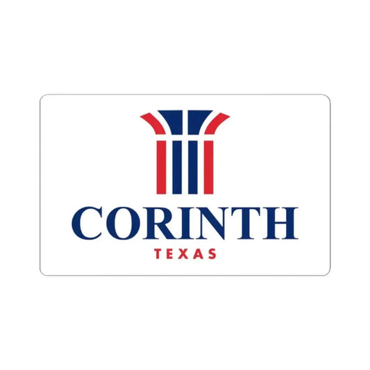 Flag of Corinth Texas (United States) STICKER Vinyl Kiss-Cut Decal 2 Inch White - The Sticker Space