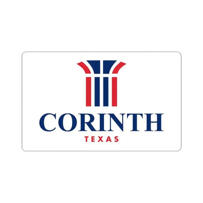 Flag of Corinth Texas (United States) STICKER Vinyl Kiss-Cut Decal 3 Inch White - The Sticker Space