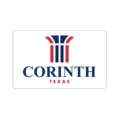 Flag of Corinth Texas (United States) STICKER Vinyl Kiss-Cut Decal 4 Inch White - The Sticker Space