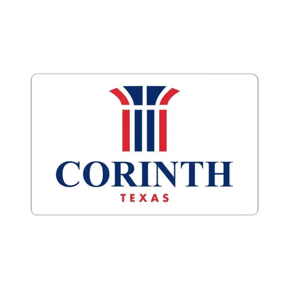 Flag of Corinth Texas (United States) STICKER Vinyl Kiss-Cut Decal 6 Inch White - The Sticker Space