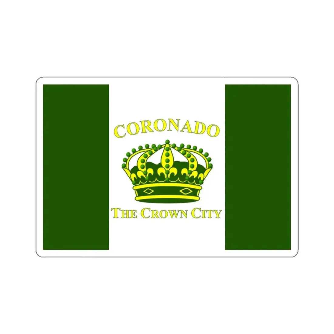 Flag of Coronado, California - STICKER Vinyl Kiss-Cut Decal 3 Inch White - The Sticker Space